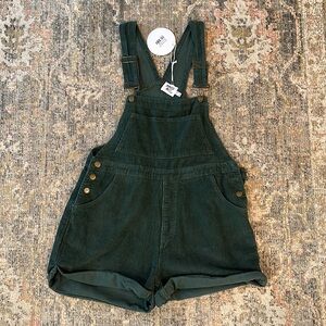 Princess Polly Kacey Overalls Khaki,  Corduroy, 100% Cotton, Size 8.